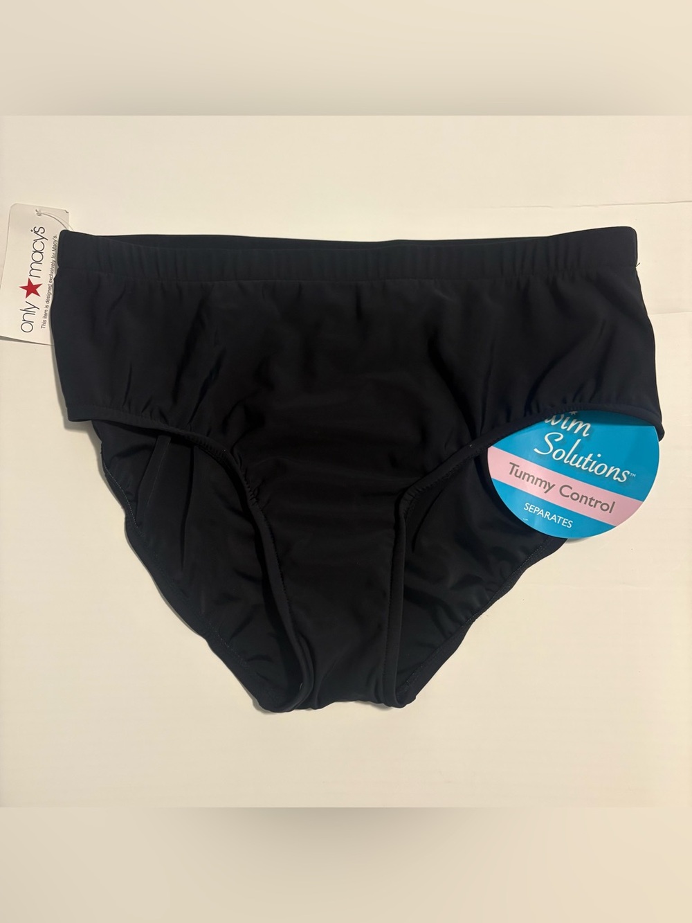 Swim Solutions Tummy Control Bikini Bottom Black Women’s 16 XL 1X High Waist